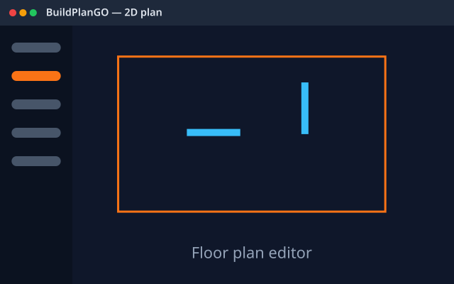 2D floor plan in BuildPlanGO