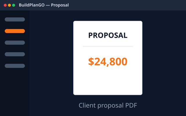 Client proposal PDF in BuildPlanGO