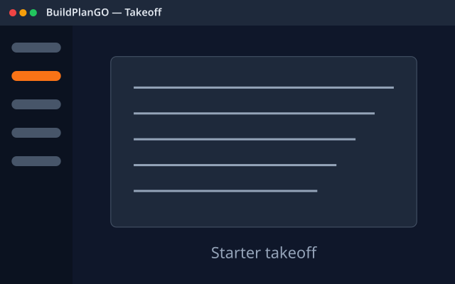 Starter takeoff in BuildPlanGO